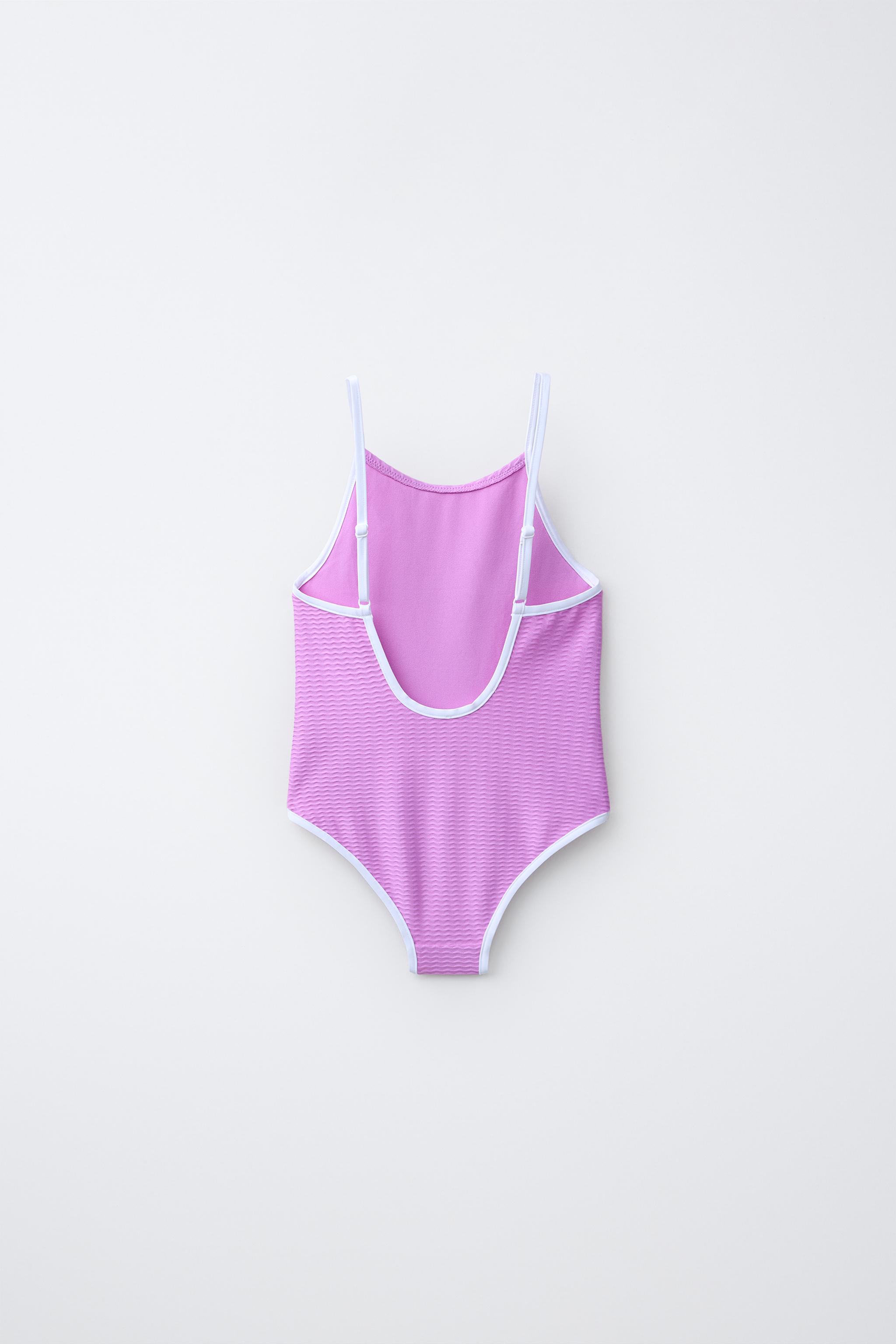 6-14 ANS/ MAILLOT DE BAIN TEXTURÉ LISERÉS CONTRASTÉS